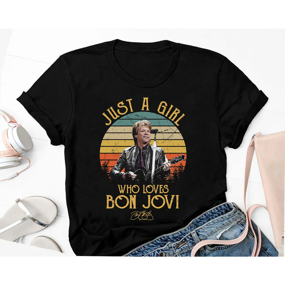 Kimbrell Other - Just A Girl Who Loves Bon Jovi Band T-shirt, Bon Jovi Shirt Fan Gifts